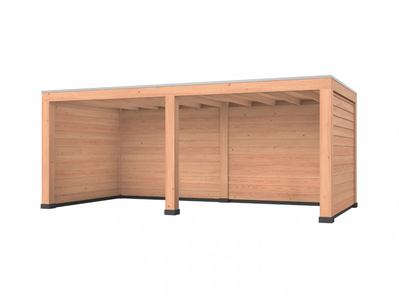Douglas overkapping, 600 x 300, met achterwand en twee zijwanden, Westwood Robuust - Afbeelding 3